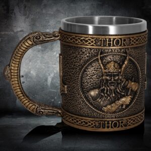 Thor Viking Beer Mug – Nordic Warrior Stainless Steel Tankard