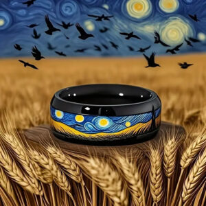Starry Night Art Ring – Van Gogh Inspired Stainless Steel Ring