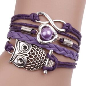 Infinity Owl Multilayer Leather Bracelet – Vintage Boho Charm Jewelry